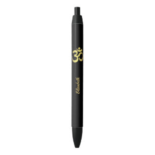 Stylo Noir Symbole de yoga de l'OM (Aum) Namaste