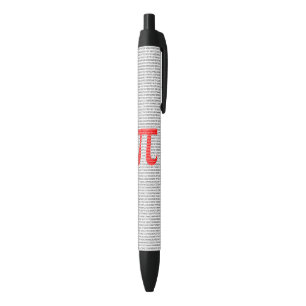 Stylo Noir Symbole mathématique de jour rouge original du