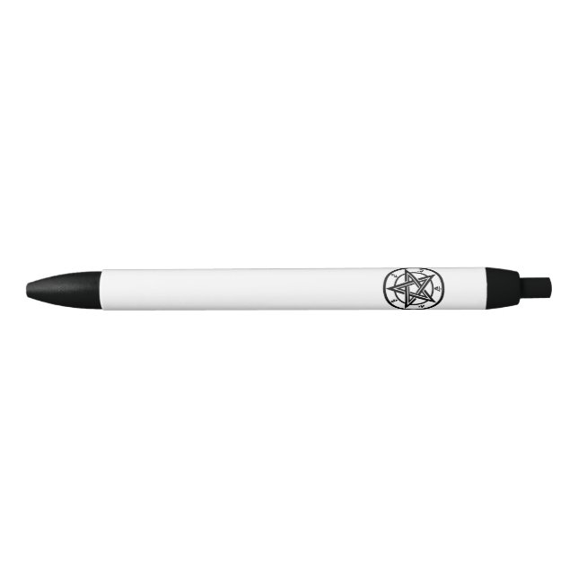 Stylo Noir Symbole pentagramme classique (Devant)