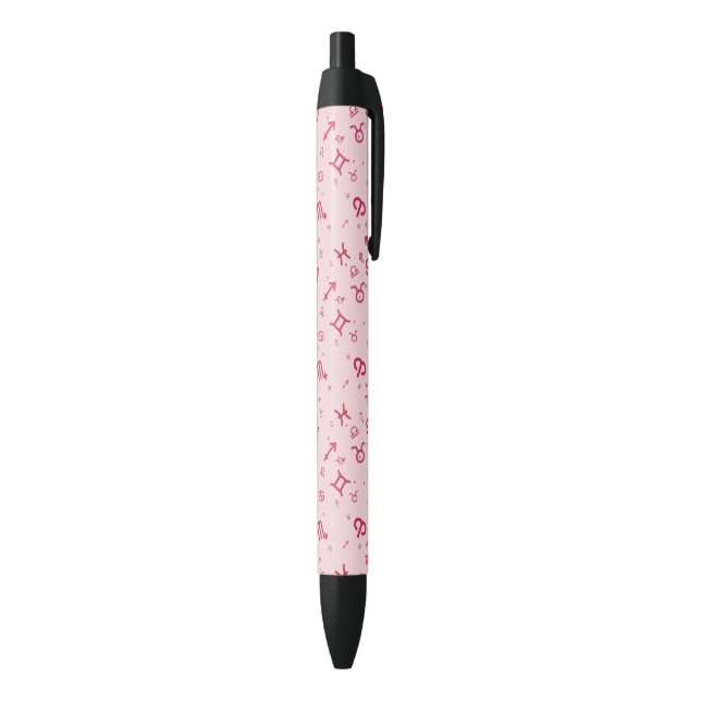 Stylo Noir SYMBOLE Zodiaque Astrologie Rose (Bas (Vertical))