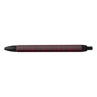 Stylo Noir Tartan Bourgogne Élégant