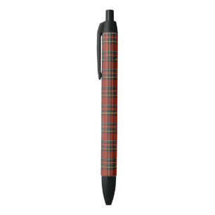 Stylo Noir Tartan rouge, bleu, et vert de Stewart royal