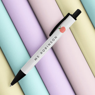 Stylo Noir Teacher Apple   Cute Classe de fruits graphiques m