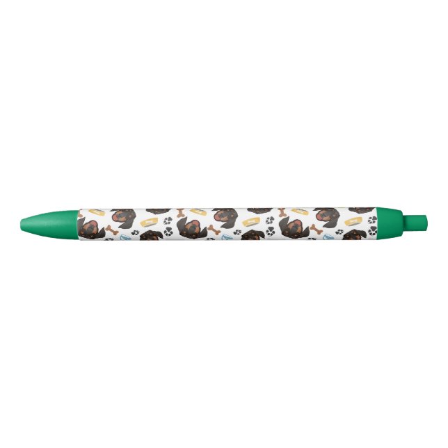 Stylo Noir Teckel de sourire de chien (Devant)