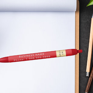 Stylo Noir Téléphone du logo de l'entreprise rouge