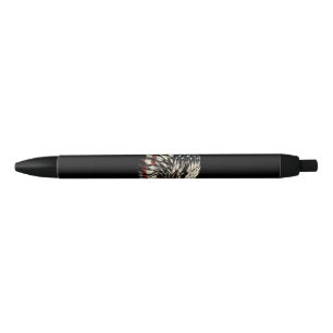 Stylo Noir Tête d'aigle chauve Drapeau américain USA Hommes P