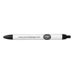 Stylo Noir Texte de logo personnalisé  Promotionnel