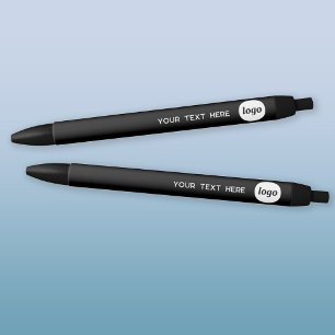 Stylo Noir Texte de logo simple Entreprise Promotionnel Encre