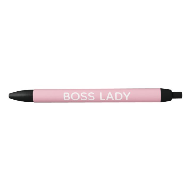 Stylo Noir Texte personnalisé par blanc rose (Devant)