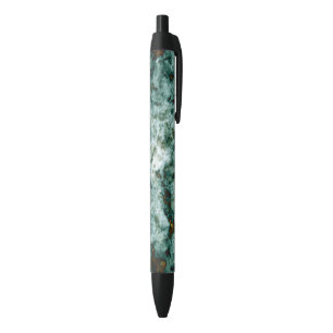 Stylo Noir Texture de marbre verte avec des veines
