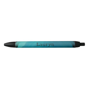 Stylo Noir texture turquoise en verre