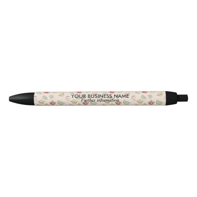 Stylo Noir Théières minuscules (Devant)
