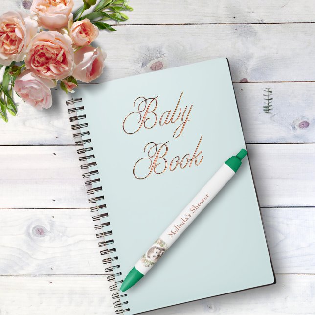 Stylo Noir Thème boisé, mignon hérisson (hedgehog baby shower pen )