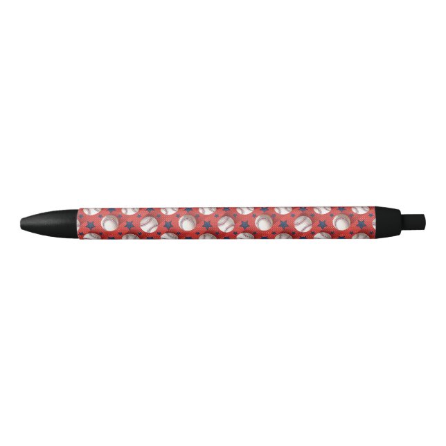 Stylo Noir Thème de baseball (Devant)
