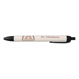 Stylo Noir Thérapeute psychédélique bohème personnalisé arc-e