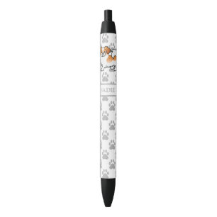 Stylo Noir Tibétain Spaniel Parti-Couleur Rouge Chien Mignon