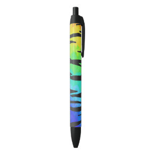 Stylo Noir Tiger noir et arc-en-ciel