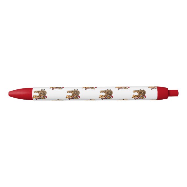 Stylo Noir Tigre de Noël (Devant)