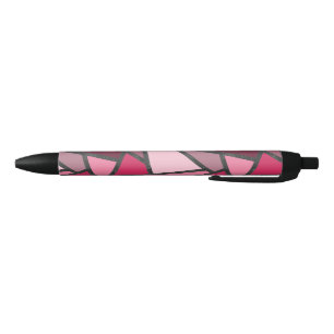 Stylo Noir Tons de motif en vitrail rose