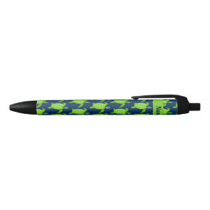 Stylo Noir Tortue verte personnalisée sur la marine