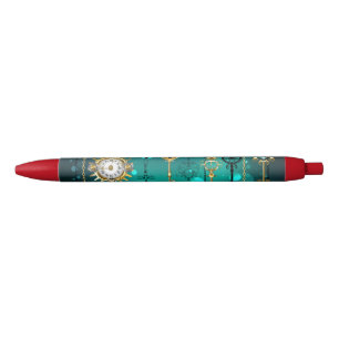 Stylo Noir Touches de squelette antique sur Arrière - plan ve