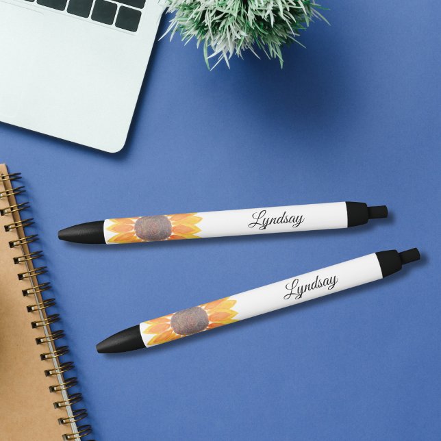Stylo Noir Tournesol aquarelle (Créateur téléchargé)