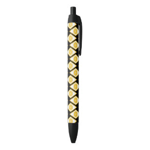 Stylo Noir Tranches d'agrume dans le motif moderne de diamant