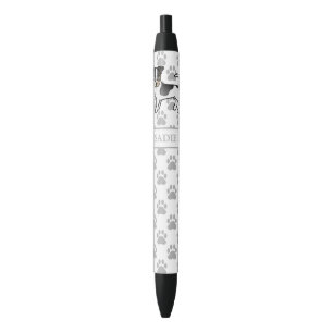Stylo Noir Tricolor Jack Russell Terrier à poil dur & Nom