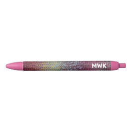 Stylo Noir Tricot rose monogramme