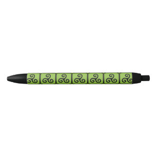 Stylo Noir Triskele carrelée celtique verte