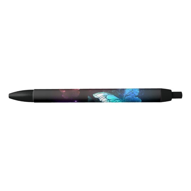 Stylo Noir Trois papillons brillants sur l'arrière - plan de  (Devant)