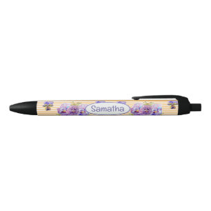 Stylo Noir Tulipe jaune rouge Tulipes aquarelle Fille Nom