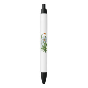 Stylo Noir Tulipes et jonquilles Fleurs
