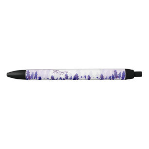 Stylo Noir Tulipes et lavande, florales