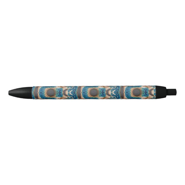 Stylo Noir Turquoise Gold Sun Southwestern Art (Devant)