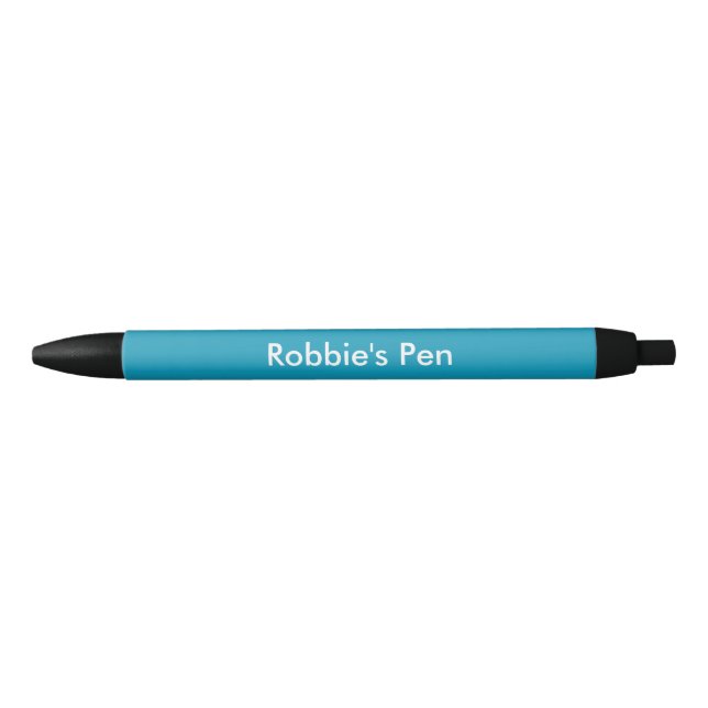 Stylo Noir Turquoise personnalisé (Devant)