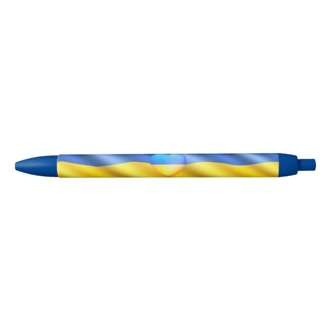 Stylo Noir Ukraine - Paix - drapeau ukrainien - Liberté (Devant)