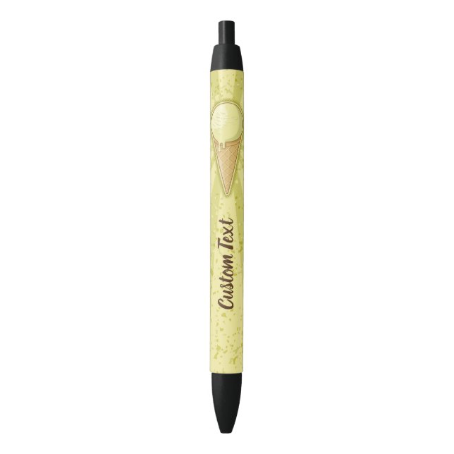 Stylo Noir Un cône de crème glacée à bille (devant Vertical)