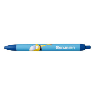 Stylo Noir Un joli hélicoptère de dessin animé jaune
