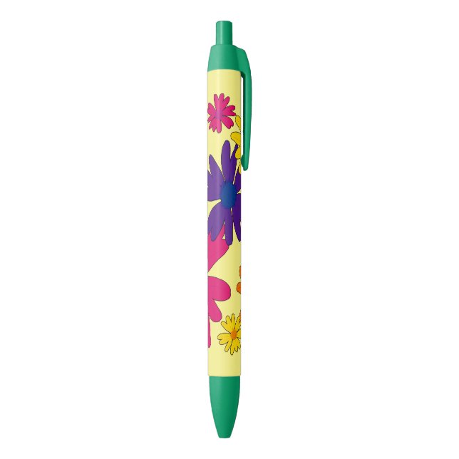 Stylo Noir Un lit fleuri de fleurs marguerites (Bas (Vertical))