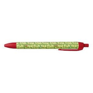 Stylo Noir Un Poisson Deux Poissons Typographie Motif