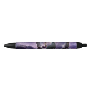Stylo Noir Une fée et un loup sombre
