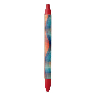 Stylo Noir Vagues Rétro Colorées Vintage
