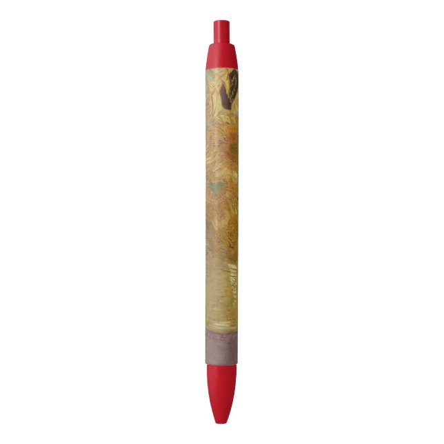Stylo Noir Vase à Van Gogh avec douze tournesols (devant Vertical)