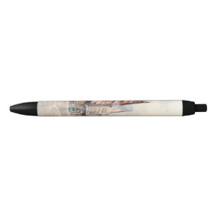 Stylo Noir Vintage Christmas Village Street Vacances