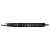 Noir violet violet Monogramme Nom du script Style