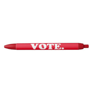 Stylo Noir Votez rouge et blanc typographie moderne