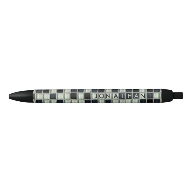 Stylo Noir Votre nom dans les mots croisé (Devant)