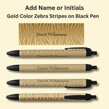 Votre nom ou vos initiales sur Gold Zebra Stripes