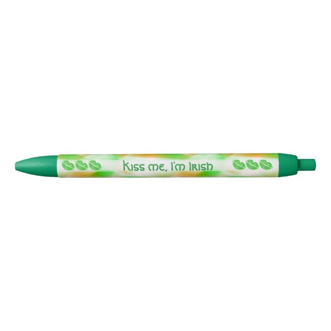 Stylo Noir Votre texte : "Kiss me I m Irish" Motif Abstrait (Devant)